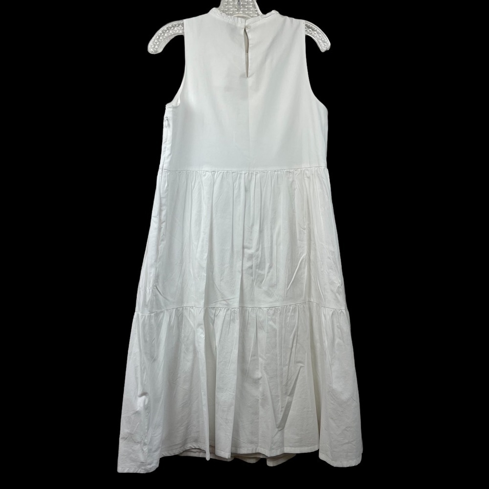 J Crew Sleeveless Tiered Midi Dress White Size 4 - Picture 3 of 8